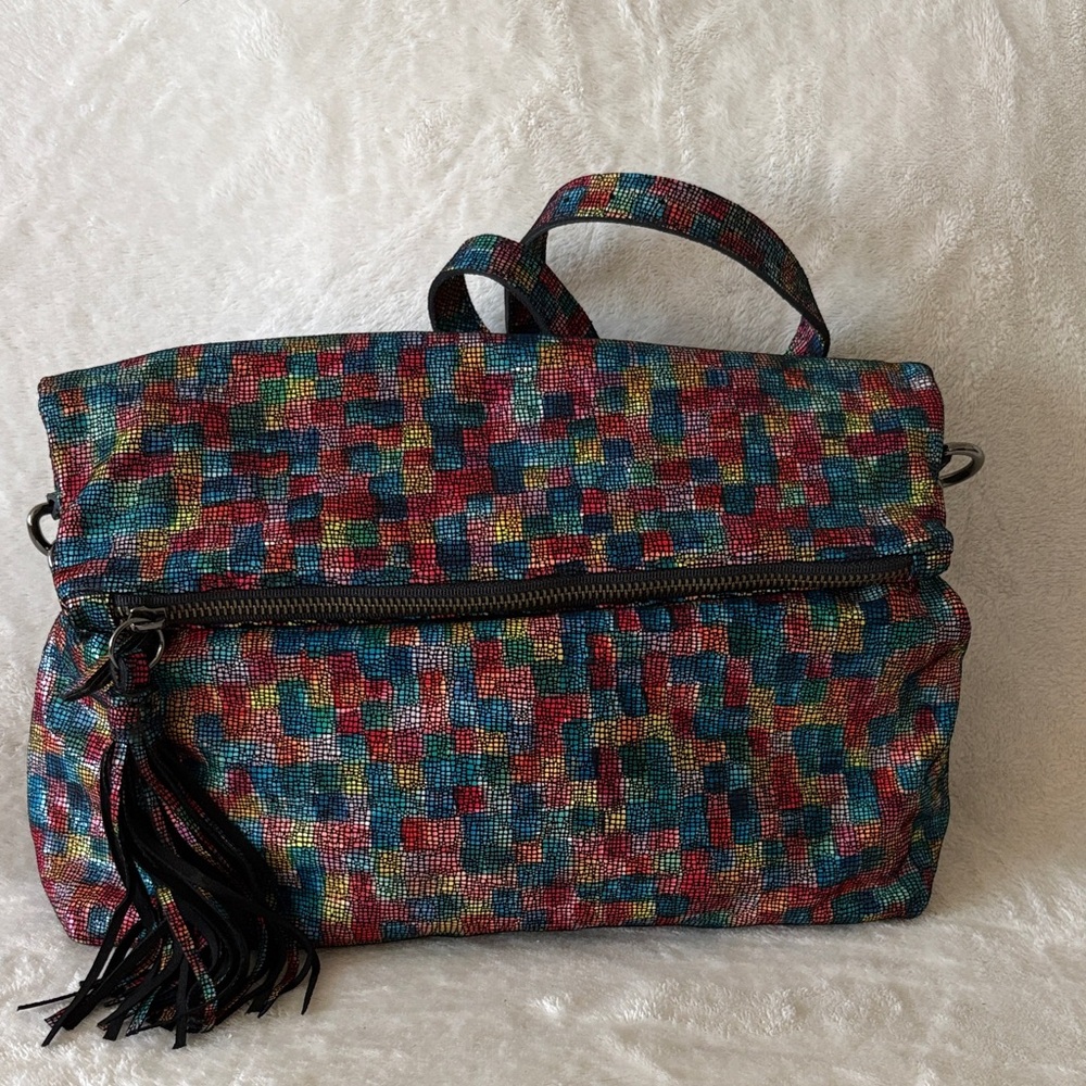 Marmi Multicolor Mosaic Crossbody Clutch Bag made in New York